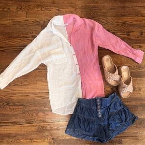 Two Toned Button Up Top